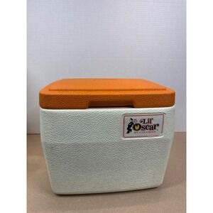 Vintage Coleman Lil Oscar Cooler Orange White 1982 Model 5272 Personal Ice Chest